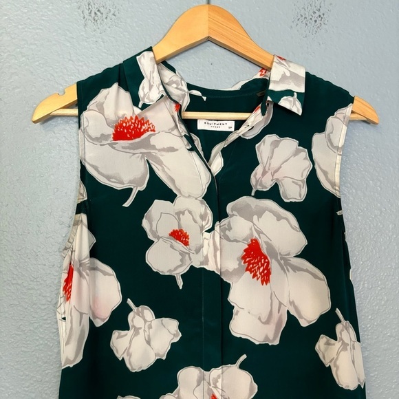 Equipment Women’s Janna Floral Bermuda Blue Silk Sleeveless Mini Dress - Picture 4 of 11